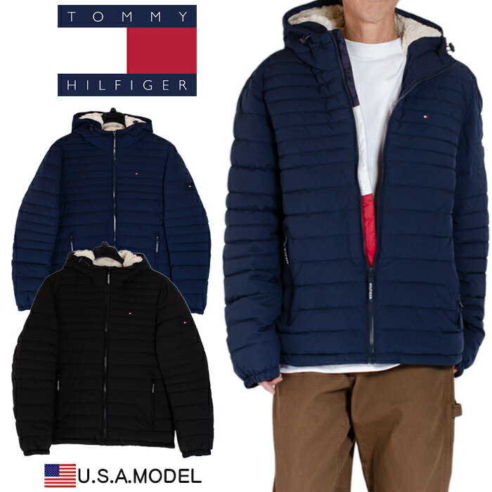 トミー ヒルフィガー ダウンジャケット レディース トミーヒルフィガー ダウンジャケット TOMMY HILFIGER 中綿ジャケット ヒップホップ ストリート アメカジ 正規 レディース メンズ 黒 ネイビー フード裏ボア ブランド アウター父の日プレゼント