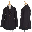 【SALE】コムデギャルソンCOMME des GARCONS ポリ縮中綿ギャザージャケット 黒XS【中古】