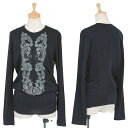 【SALE】ジュンヤワタナベ コムデギャルソンJUNYA WATANABE COMME des GARCONS 切替デザインプリントカットソー 紺、白S【中古】
