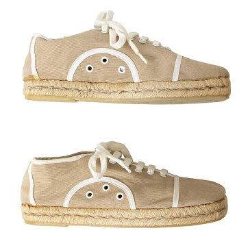 【SALE】ミュウミュウMIU MIU エスパドリーユデザインスニーカー ベージュ25位【中古】 【レディース】