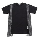 新品!コムデギャルソン オムプリュス COMME des GARCONS HOMME PLUS メッシュ切替Tシャツ 黒M
