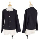 トリコ コムデギャルソンtricot COMME des GARCONS スクエアネックサマーウールジャケット 紺M位【中古】