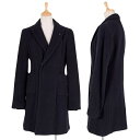 コムデギャルソンCOMME des GARCONS 製品洗いウールナイロン比翼フックチェスターコート 紺XS【中古】