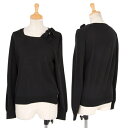 ローブドシャンブル コムデギャルソンrobe de chambre COME des GARCONS スクエアカラー結びデザイン長袖ウールニット 黒M位【中古】
