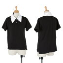 ローブドシャンブル コムデギャルソンrobe de chambre COMME des GARCONS 襟切替デザインポロシャツ 黒白S位【中古】