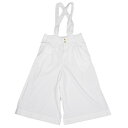 コムデギャルソンCOMME des GARCONS サスペンダーポリワイドパンツ 白XS【中古】