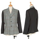 トリコ コムデギャルソンtricot COMME des GARCONS 袖シースルーチェックジャケット 黒青グレーS位【中古】