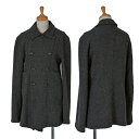 ローブドシャンブル コムデギャルソンrobe de chambre COMME des GARCONS ウール縮絨ダブルボタンジャケットチャコールグレーL【中古】