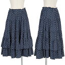 コムコム コムデギャルソンCOMME des GARCON ドット切り替えスカート 紺白S【中古】