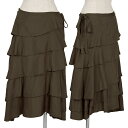 トリコ コムデギャルソンtricot COMME des GARCONS キュプラティアードスカート カーキM【中古】