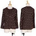 トリコ コムデギャルソンtricot COME des GARCONS ウールドット柄カーディガン 茶ベージュM位【中古】