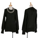 トリコ コムデギャルソンtricot COMME des GARCONS パール装飾デザインニット 黒M位【中古】