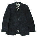コムデギャルソンオムCOMME des GARCONS HOMME 裏地チェッカー柄むら染めコットンジャケット 黒青SS【中古】