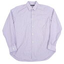 コムデギャルソンオムCOMME des GARCONS HOMME ストライプコットンシャツ ブルー白エンジM【中古】