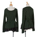 トリコ コムデギャルソンtricot COMME des GARCONS バイアスチェックコットントップス 青緑黄M【中古】