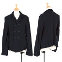 ローブデシャンブレ コムデギャルソンrobe de chambre COMME des GACONS ウール縮絨ピーコート 紺M【中古】