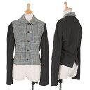 トリコ コムデギャルソンtricot COMME des GARCONS チェック切替デザインジャケット 黒グレーS位【中古】