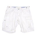 ポロラルフローレンPOLO RALPH LAUREN ステッチデザイン綿カーゴハーフパンツ 白38インチ【中古】