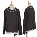トリココムデギャルソンtricot COMME des GARCONS パールスパンコール装飾カーディガン 濃紫M【中古】