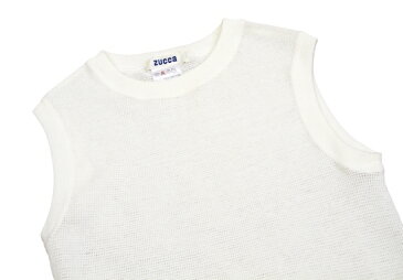 ズッカzucca コットンポリストレッチノースリーブ 白M【中古】