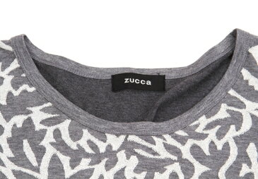 ズッカzucca 柄織りコットンワンピース グレー濃淡M【中古】