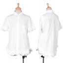 コムコム コムデギャルソンCOMME des GARCONS フリルデザインコットン半袖シャツ 白XS【中古】
