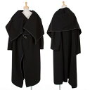 コムデギャルソンCOMME des GARCONS ウールパイピングデザインコート 黒S【中古】