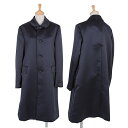 ローブデシャンブレ コムデギャルソンrobe de chambre COMME des GACONS ポリ光沢ラウンドカラーコート 濃紺M【中古】