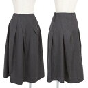 トリココムデギャルソンtricot COMME des GARCONS ウールストライプ斜行タックスカート グレー濃淡M【中古】
