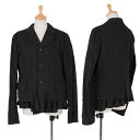 コムコム コムデギャルソンCOMME des GARCONS コットンレース切り替えジャケット 黒L【中古】