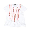 トリコ コムデギャルソンtricot COMME des GARCONS フロントフリルTシャツ 白赤オレンジM位【中古】