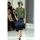 ジュンヤワタナベコムデギャルソンJUNYA WATANABE COMME des GARCONS ウールギャバ切替デニムラップデザインスカート インディゴ紺M【中古】