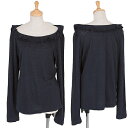 トリコ コムデギャルソンtricot COMME des GARCONS リネンフリルカットソー 濃紺M位【中古】