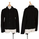 ローブドシャンブル コムデギャルソンrobe de chambre COMME des GARCONS 断ち切りニットジャケット 黒M【中古】