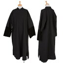 コムコム コムデギャルソンCOMME des GARCONS ポリ製品染め袖ベロア切替チャイナコート 黒S【中古】