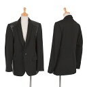 コムデギャルソンノアールCOMME des GARCONS NOIR レザー切替ウールギャバテーラードジャケット 黒S【中古】
