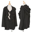 コムデギャルソンCOMME des GARCONS 製品染めラッフルラペルフーディージャケット 黒M【中古】
