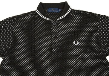 フレッドペリーFREDPERRY ドットプリントポロシャツ 黒白M【中古】