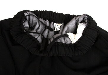コムデギャルソンCOMME des GARCONS ウールギャバ中綿サークル切替ワイドパンツ 黒S【中古】 【レディース】