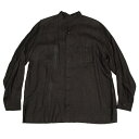 【SALE】イッセイミヤケ メンISSEY MIYAKE MEN 草木染めマオカラーリネン長袖シャツ 黒M【中古】 【メンズ】