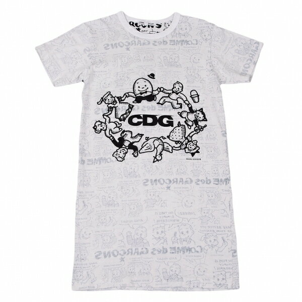 コムデギャルソンCOMME des GARCONS OSAMU GOODS 17'GW企画オサムグッズ プリントロングTシャツ 生成り黒XS【中古】 【レディース】