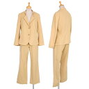 【中古】 イッセイミヤケISSEY MIYAKE コットン変形カラーセットアップスーツ ベージュ1【レディース】