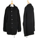 ヨウジヤマモト ファムYohji Yamamoto FEMME セーラーカラーリブ編みニットジャケット 黒3【中古】 【レディース】