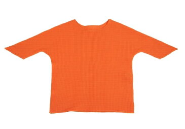 イッセイミヤケISSEY MIYAKE PLEATS(T.) 半袖カットソー オレンジM【中古】 【レディース】
