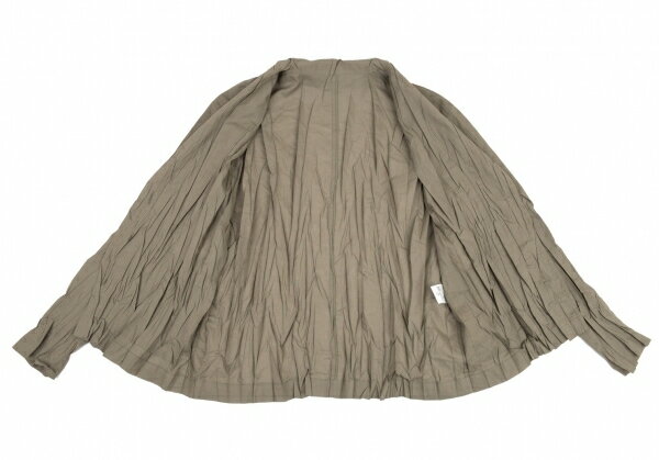 シワ加工ジャケット Playful プリーツプリーズpleats Please 中古 レディース カーキ3 Please