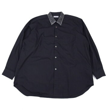 コムデギャルソン オムCOMME des GARCONS HOMME PVCカラーコットンシャツ 濃紺M位【中古】 【メンズ】