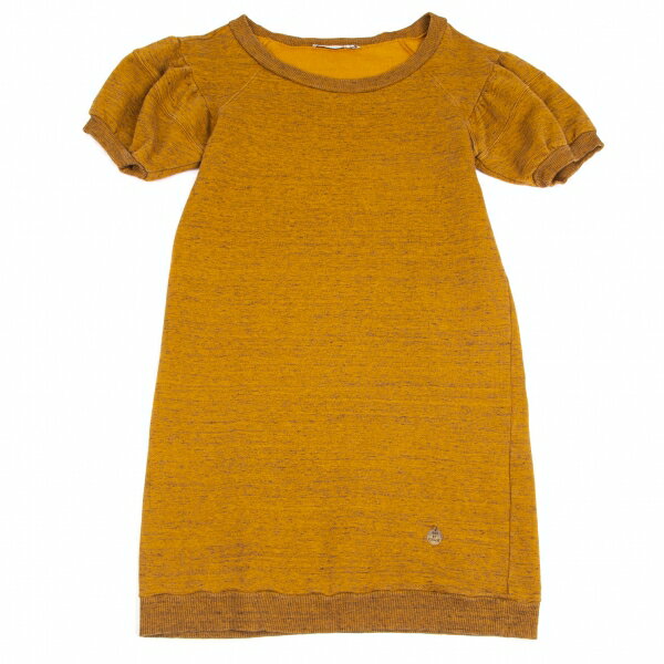 【中古】 シーバイクロエSEE BY CHLOE 裾チャームワンポイントパフスリーブ半袖スウェットワンピース 2 マスタード42【レディース】