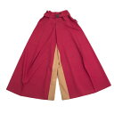 【中古】 イッセイミヤケISSEY MIYAKE 132 5. SQUARE UNIT バイカラースーパービッグパンツ エンジベージュ3【レディース】