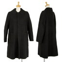 【中古】 コムデギャルソンCOMME des GARCONS ウールフライフロントラウンドカラーコート 黒S【レディース】