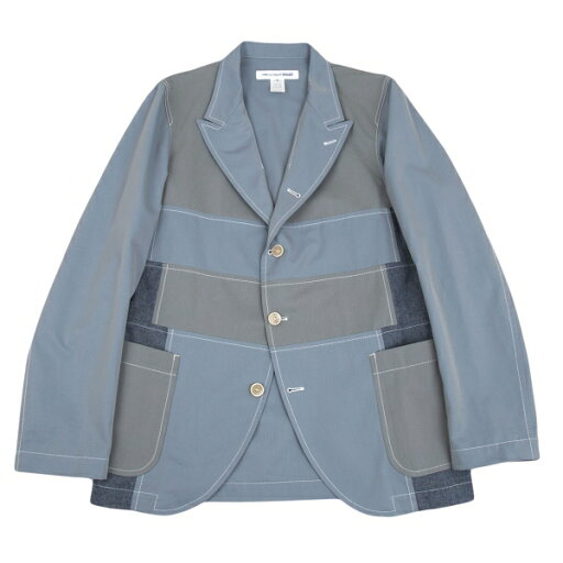 【中古】 コムデギャルソン シャツCOMME des GARCONS SHIRT コットン異素材切替テーラードジャケット ブルーグレーM【メンズ】 【中古】 コムデギャルソン シャツCOMME des GARCONS SHIRT コットン異素材切替テーラードジャケット ブルーグレーM【メンズ】